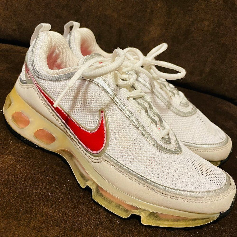 Excellent NIKE AIR MAX 360 Womens 7.5 US 38.5 EUR White Red Pink Rare